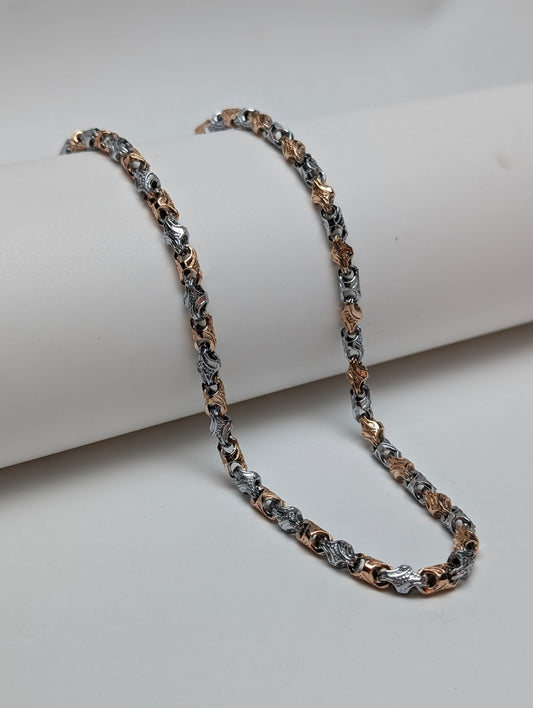 Rose Gold Edge Silver Chain