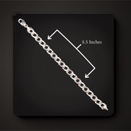 Men's Flat Silver Cuban Bracelet