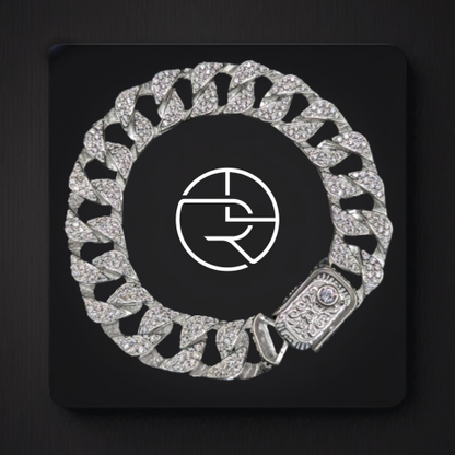 Iced Out Men's Silver Bracelet