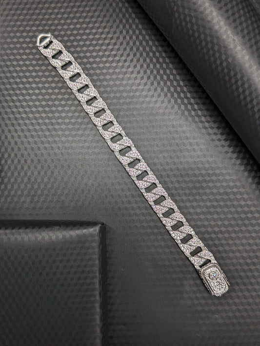 Iced Out Men's Silver Bracelet