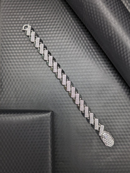 Men's Linear Silver Bracelet