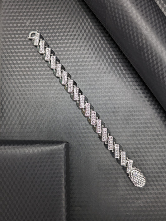 Men's Linear Silver Bracelet