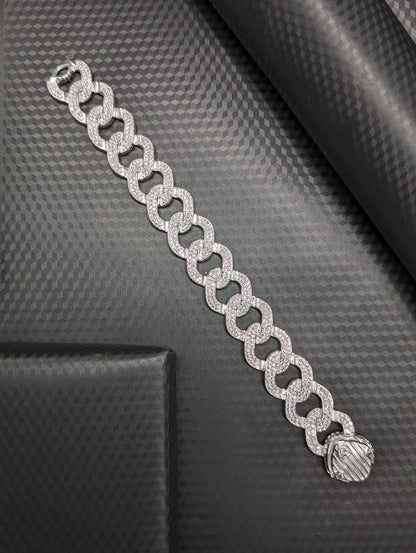 Bold and Edgy Cuban Link Silver Bracelet