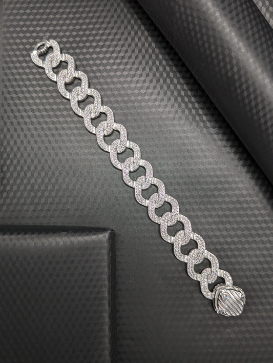 Bold and Edgy Cuban Link Silver Bracelet