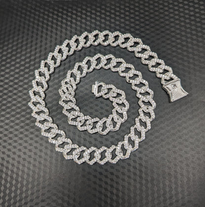 Iced Out Silver Cuban Chain For Him