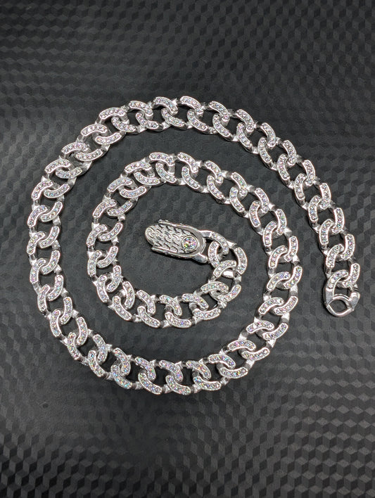 Dazzling Silver Cuban Link Chain For Him