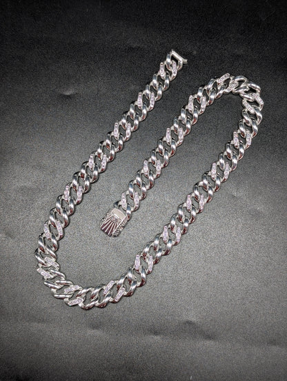Blinged Out Silver Cuban Chain For Him