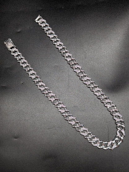 Blinged Out Silver Cuban Chain For Him
