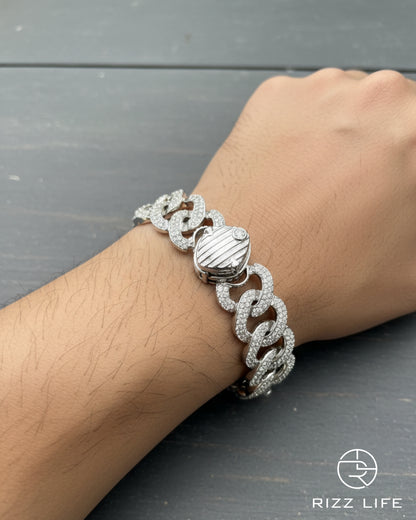 Bold and Edgy Cuban Link Silver Bracelet