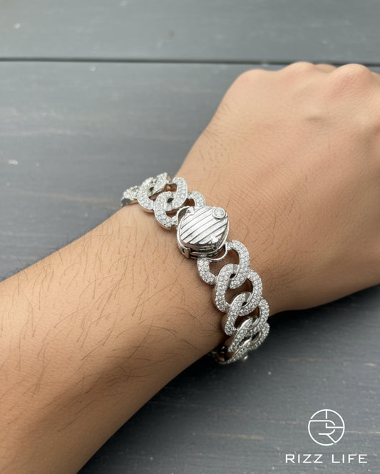 Bold and Edgy Cuban Link Silver Bracelet