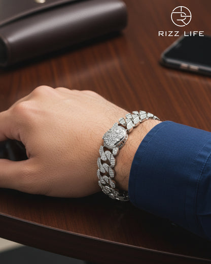 The Enigma Silver Cuban Bracelet