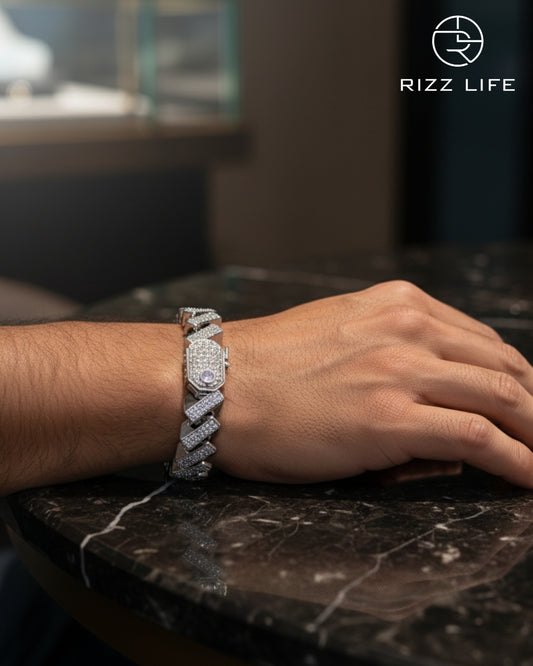 Men's Linear Silver Bracelet