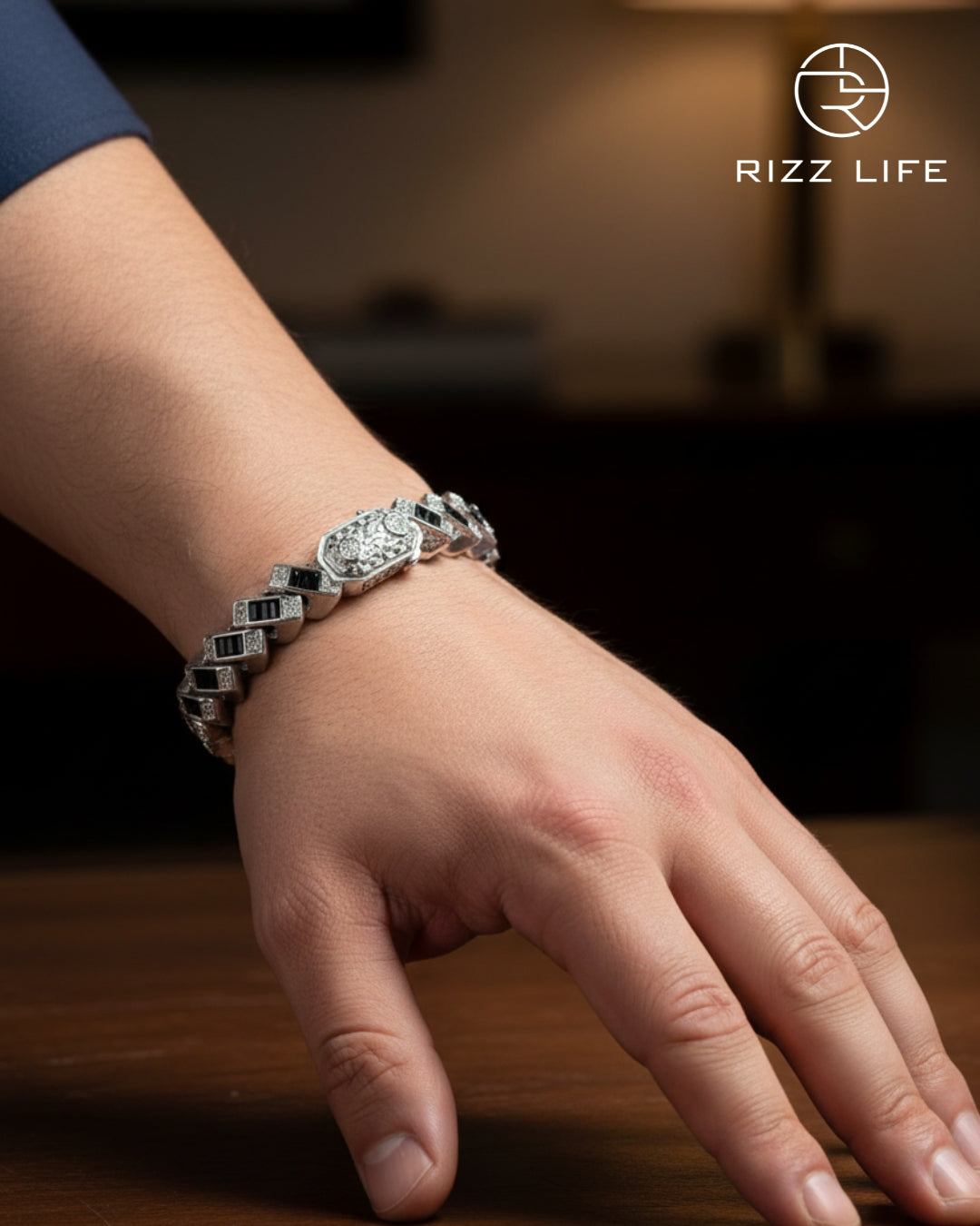 Black and Silver Fusion Bracelet for Men