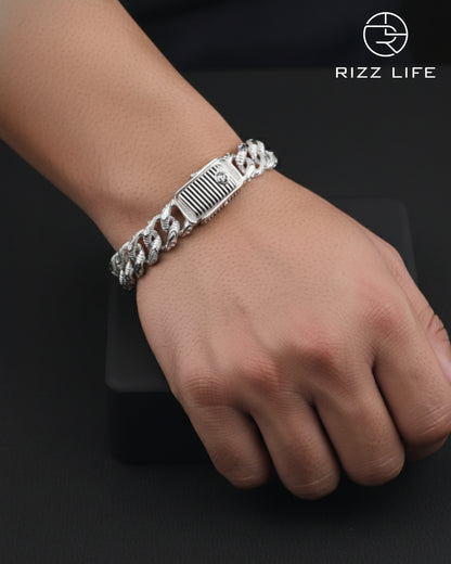 Sleek Silver Cuban Bracelet for Men
