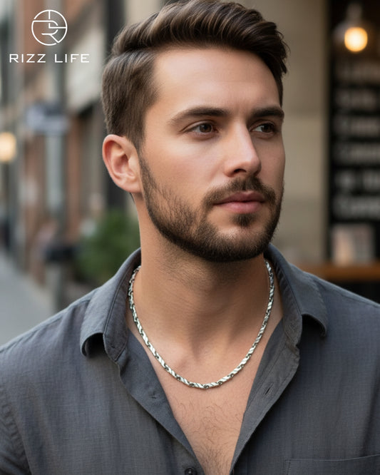 Linked Silver Chain for Men