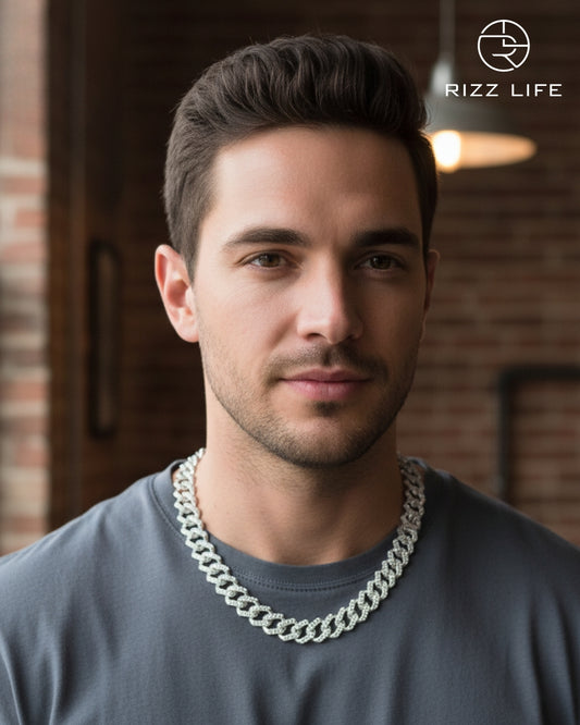 Moissanite Round Cuban Link Chain