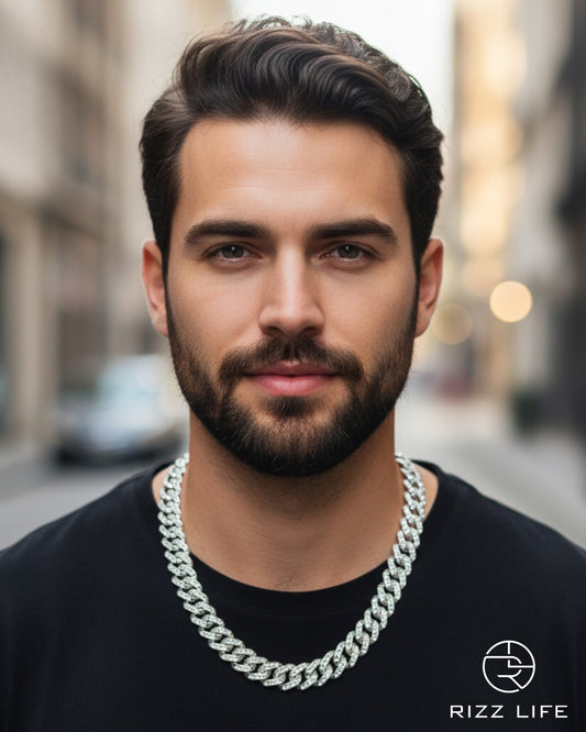 Iced Out Silver Cuban Chain For Him