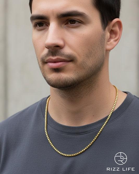 Men's Classic Gold Box Chain