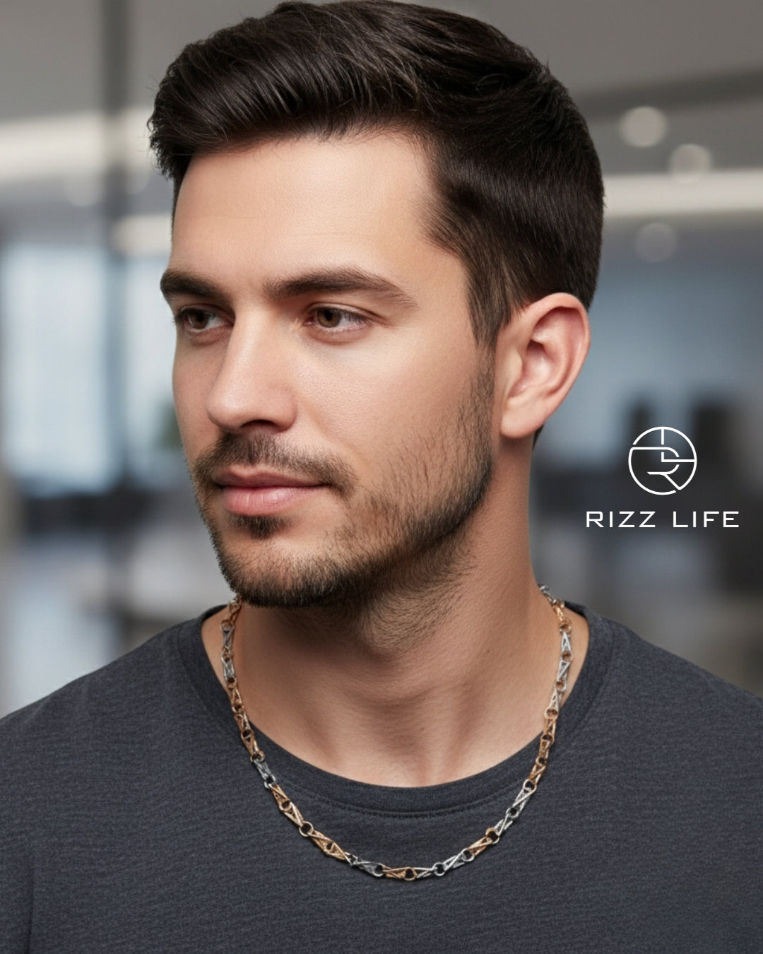 Rose Gold Arrowhead Silver Chain for Him