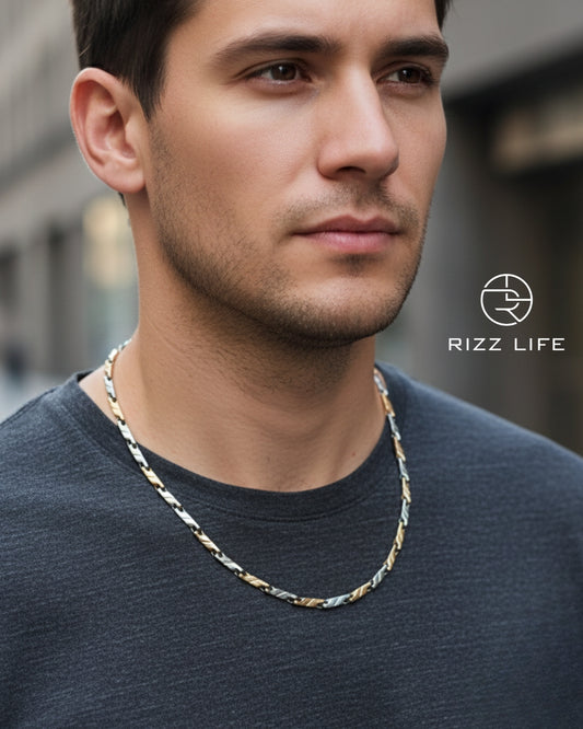 Linked Rose Gold Silver Chain for Men
