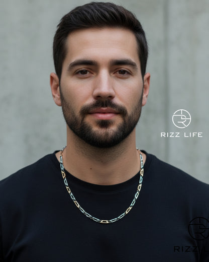 Duo Tone Silver Chain for Men