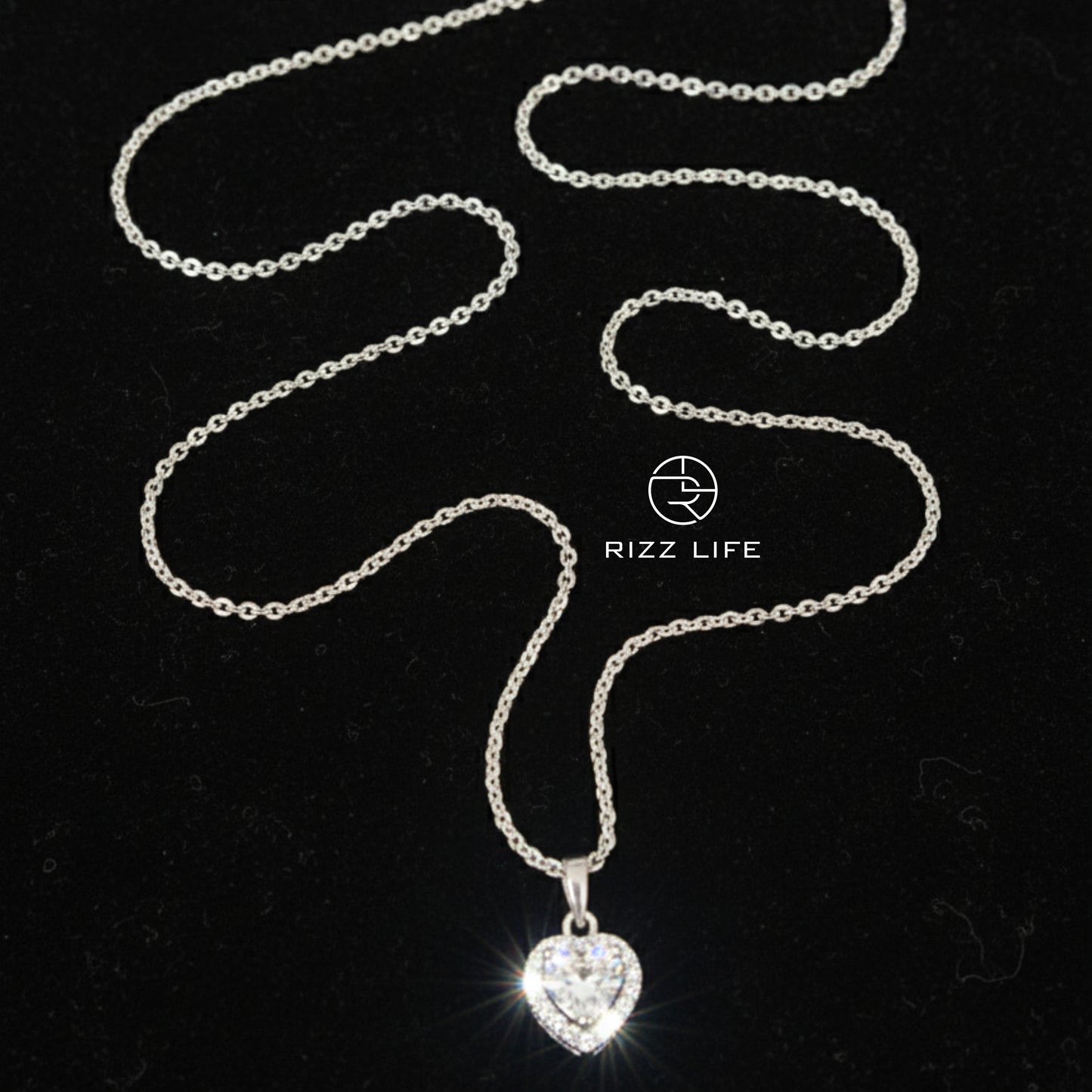 The Eternal Heart white gold plated chain pendent