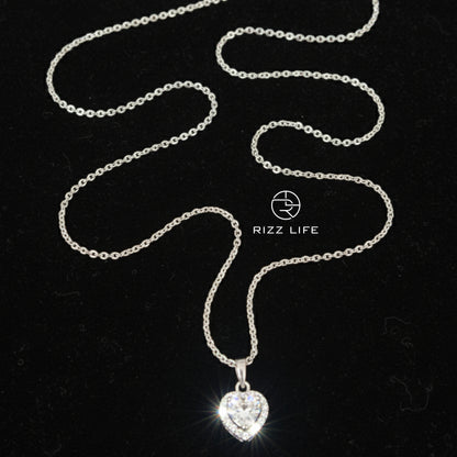 The Eternal Heart white gold plated chain pendent