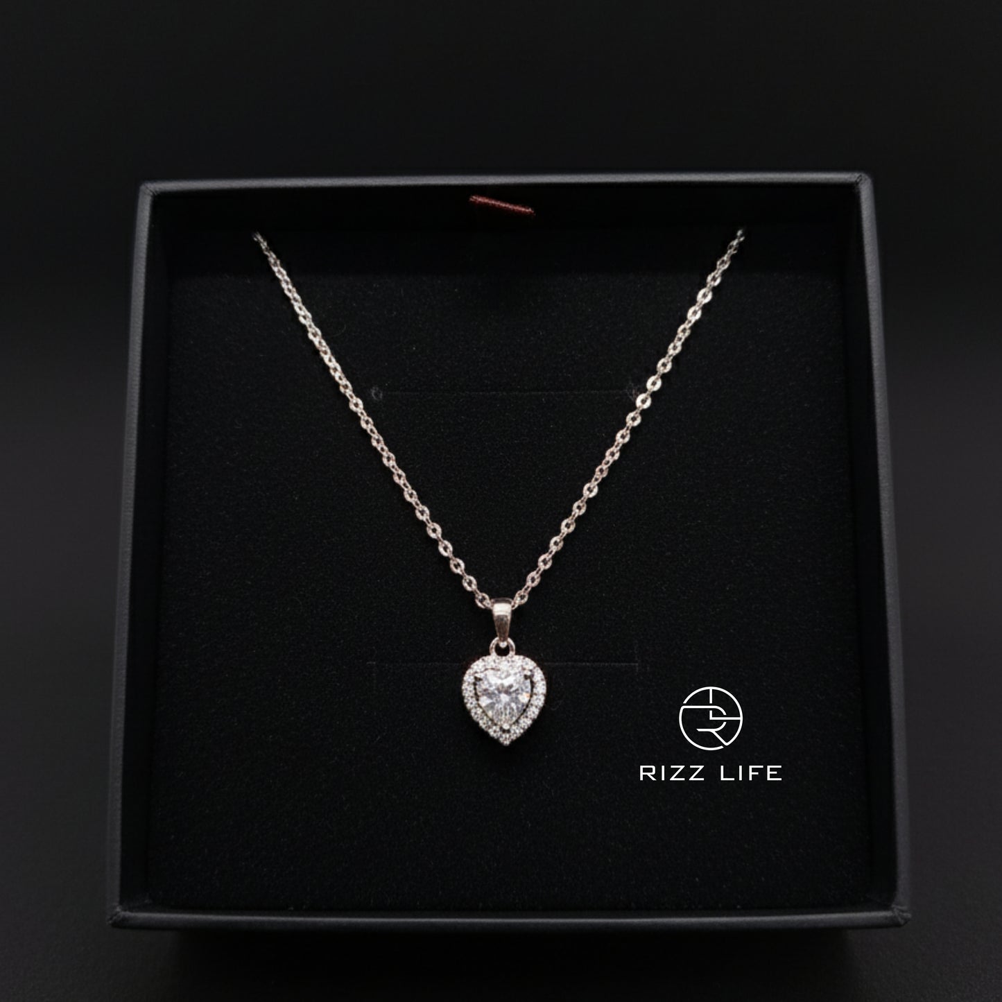 The Eternal Heart white gold plated chain pendent