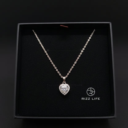 The Eternal Heart white gold plated chain pendent