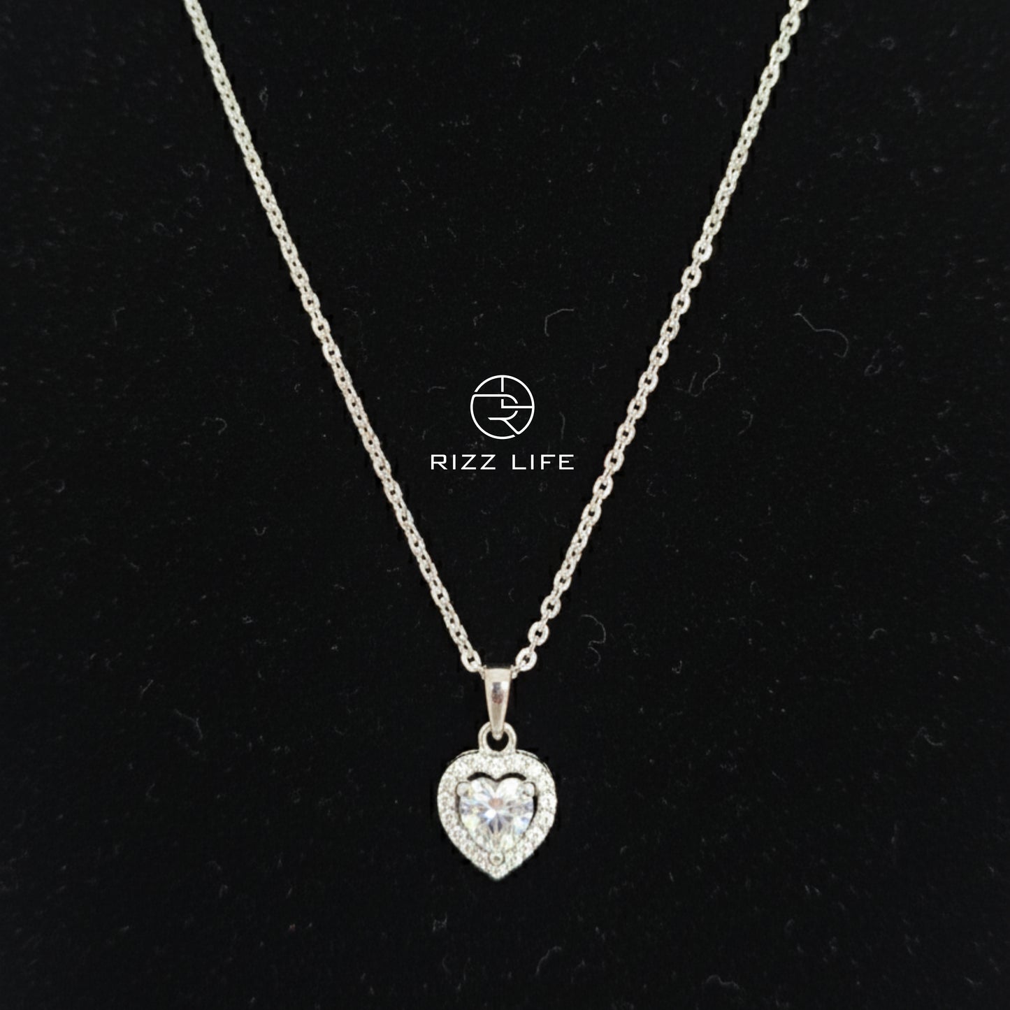 The Eternal Heart white gold plated chain pendent