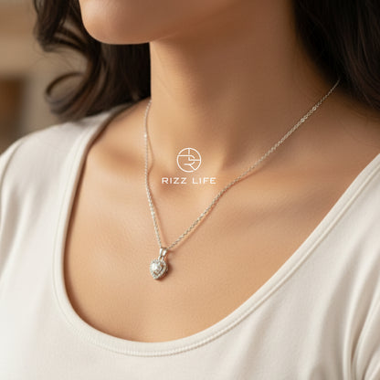 The Eternal Heart white gold plated chain pendent