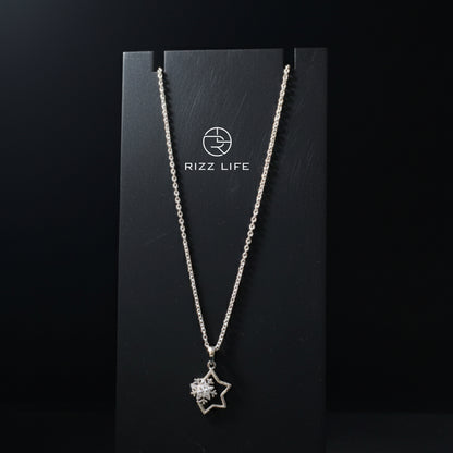 The Celeste Star White Gold Plated Chain Pendent