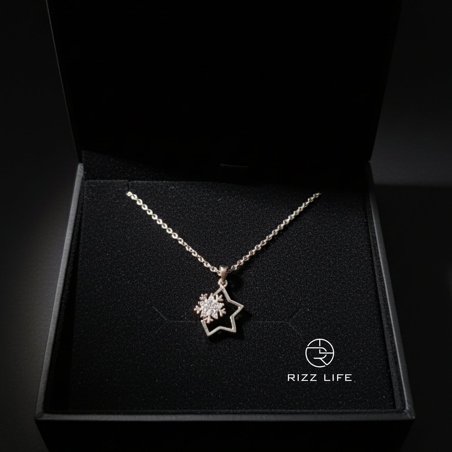 The Celeste Star White Gold Plated Chain Pendent