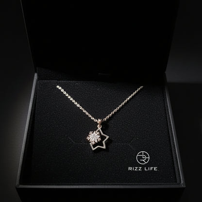 The Celeste Star White Gold Plated Chain Pendent