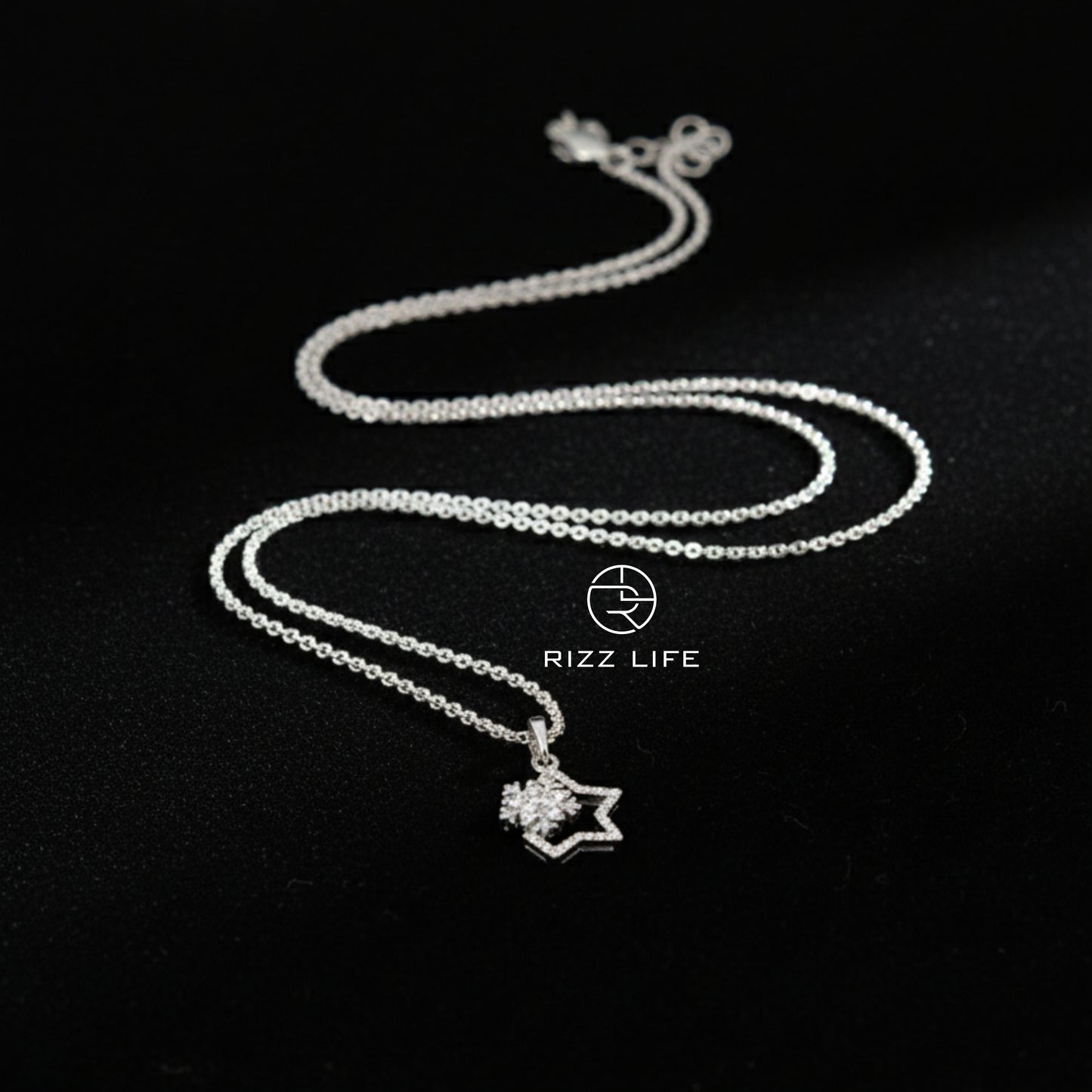 The Celeste Star White Gold Plated Chain Pendent
