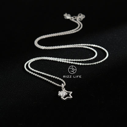 The Celeste Star White Gold Plated Chain Pendent