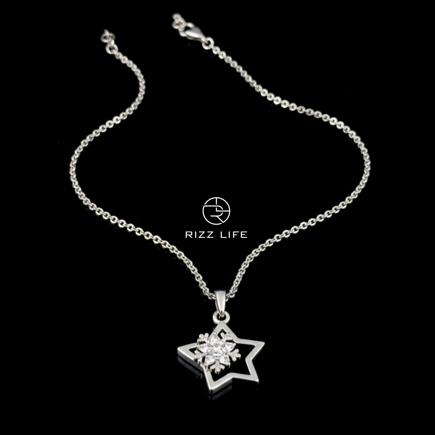 The Celeste Star White Gold Plated Chain Pendent