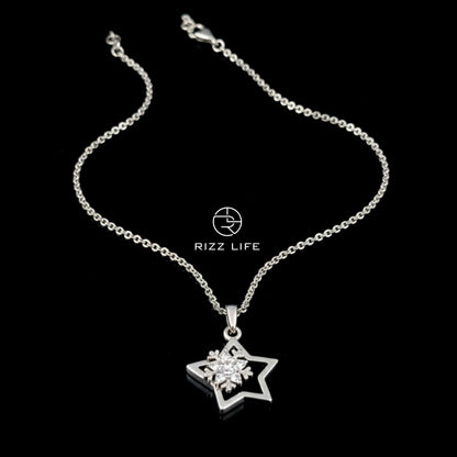 The Celeste Star White Gold Plated Chain Pendent