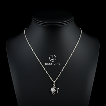 The Celeste Star White Gold Plated Chain Pendent
