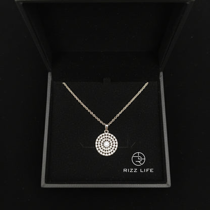 The Radiance Disc White Gold Plated Chain Pendent