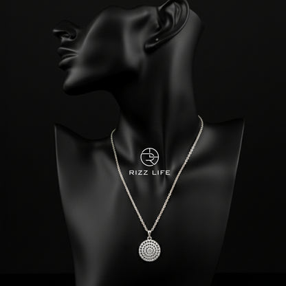 The Radiance Disc White Gold Plated Chain Pendent