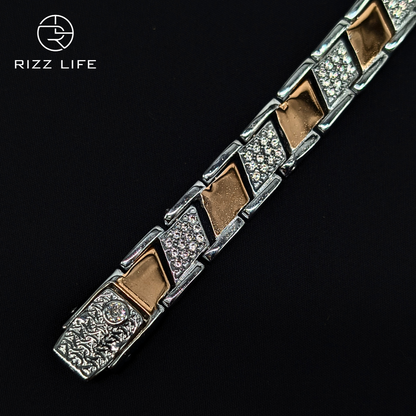 Celestial Diamond Two Tone Silver Bracelet