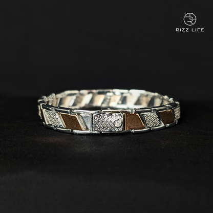 Celestial Diamond Two Tone Silver Bracelet
