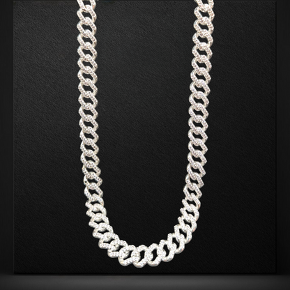 Iced Out Silver Cuban Chain For Him