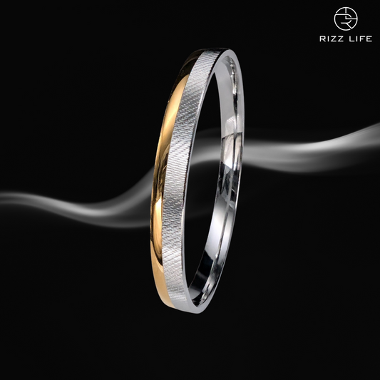 Dual Tone Dynamo Men's Silver Kada