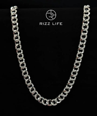 Moissanite Round Cuban Link Chain